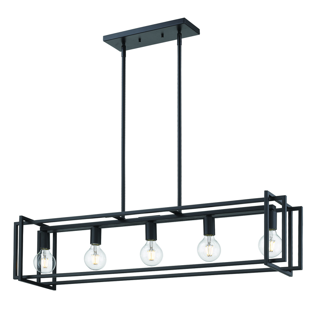 Golden Lighting Tribeca 5-light Island Light in Matte Black